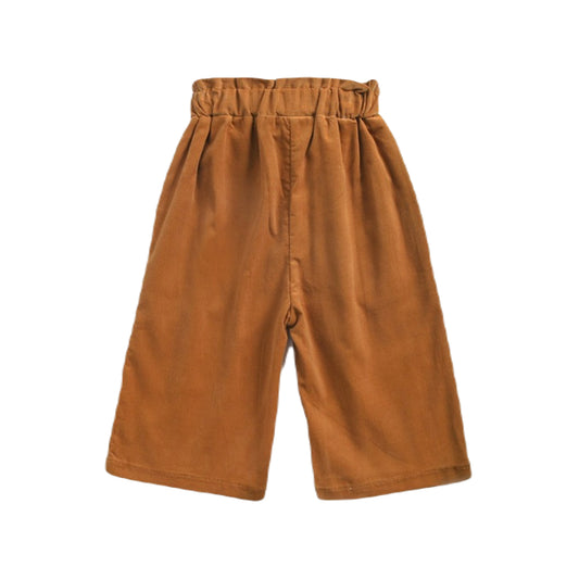 Corduroy Baby Girl Wide-Leg Pants - Tan