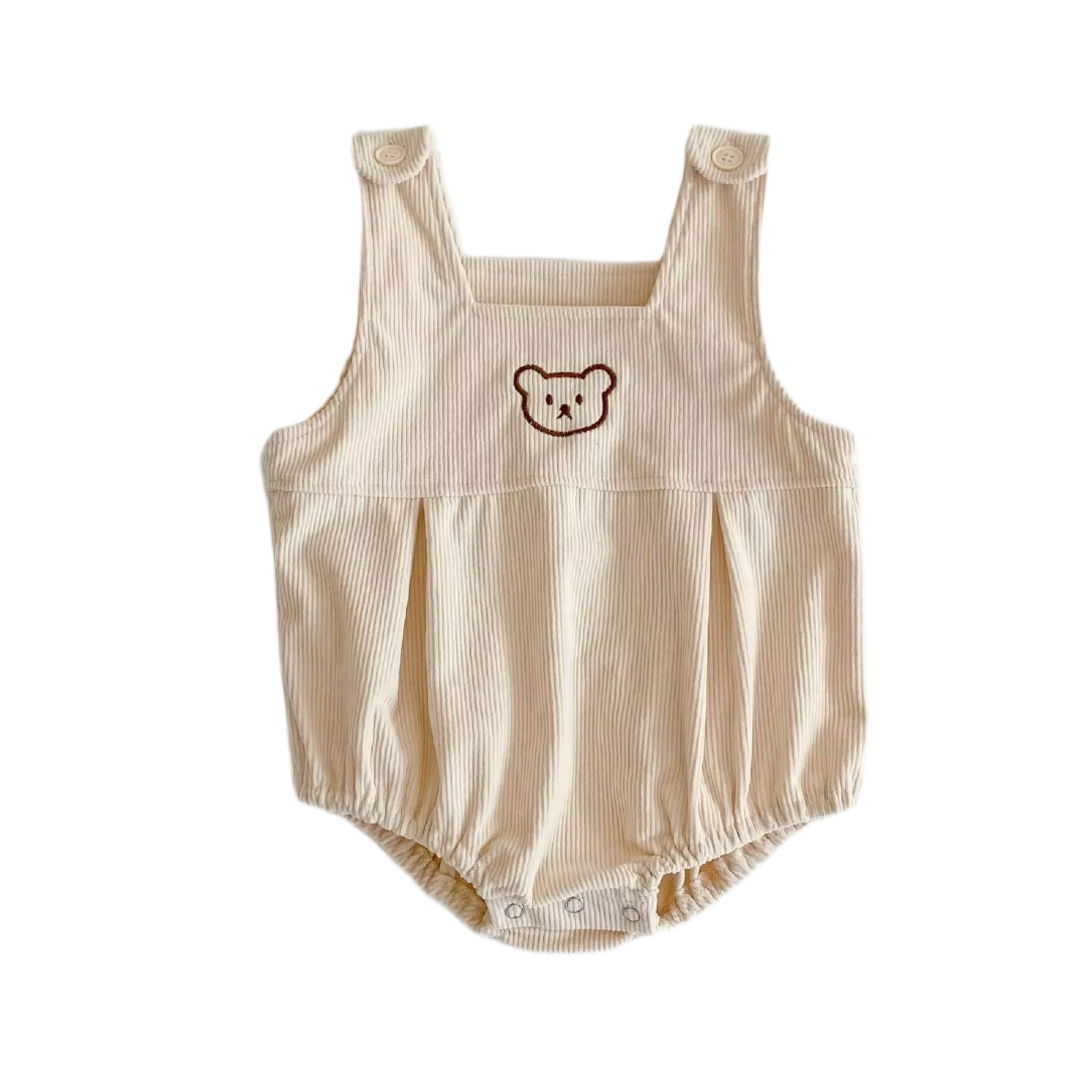 Cuddly Bear Baby Romper - Beige