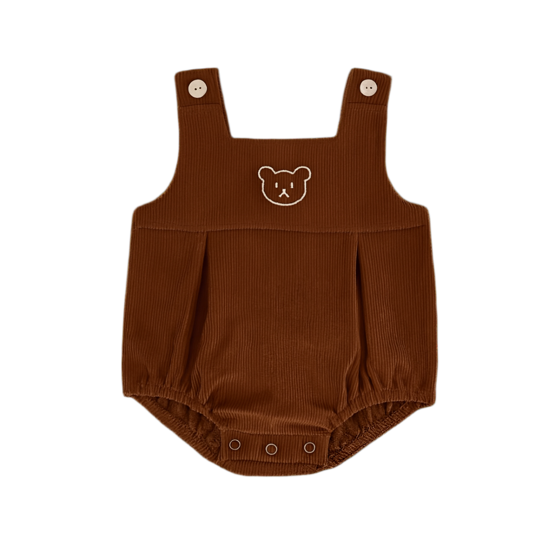 Cuddly Bear Baby Romper - Brown