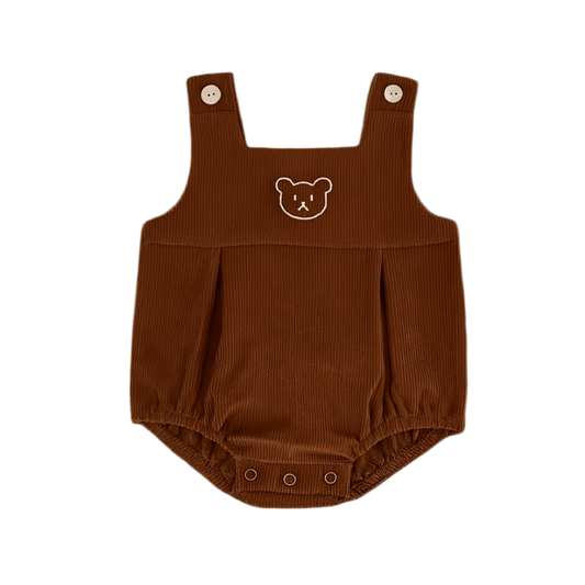 Cuddly Bear Baby Romper - Brown