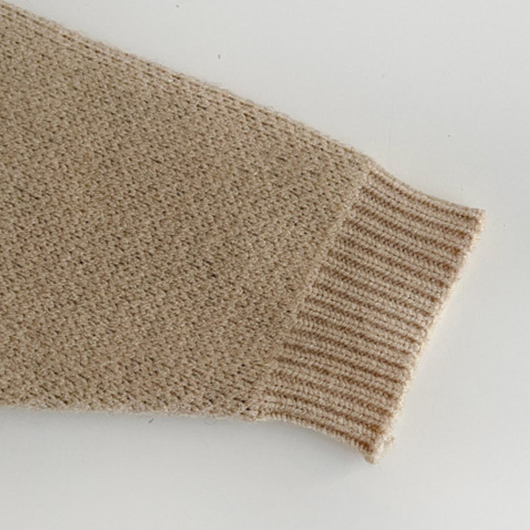 Little Lion Knit Sweater - Almond Beige