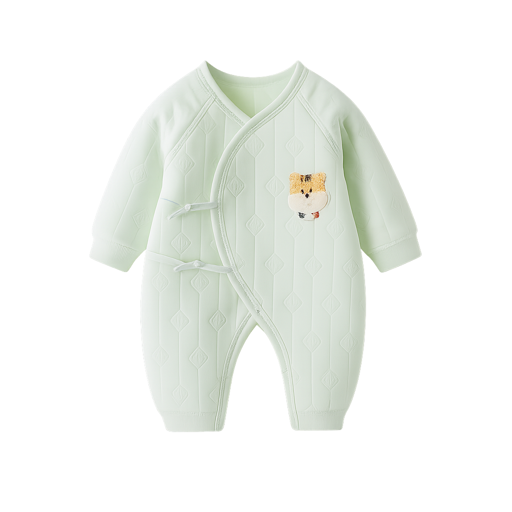 Tiger Embroidery Romper - Green