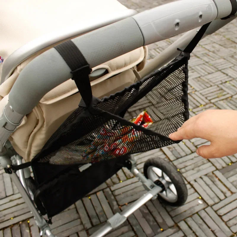 Portable Baby Stroller Hanging Net Bag | Large Capacity Pram Storage Organizer
