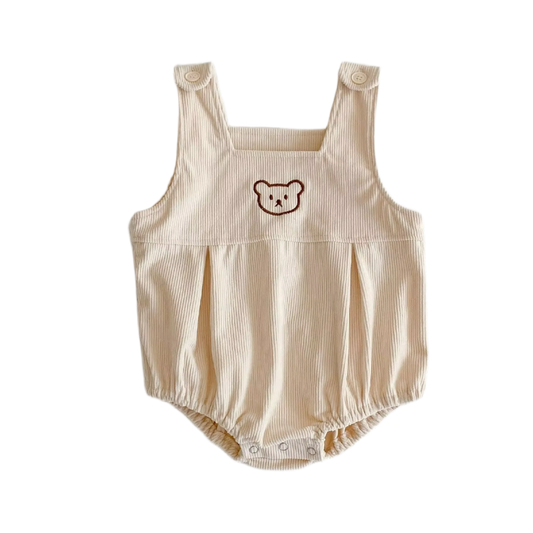 Cuddly Bear Baby Romper - Beige