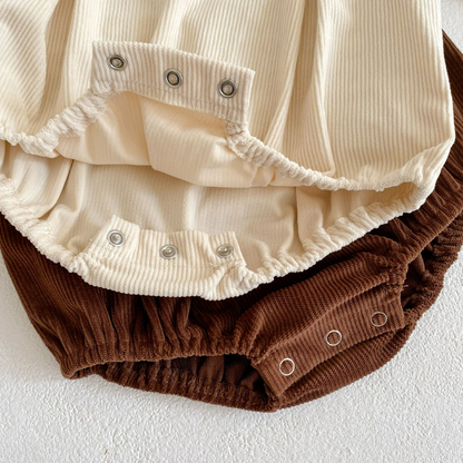 Cuddly Bear Baby Romper - Beige