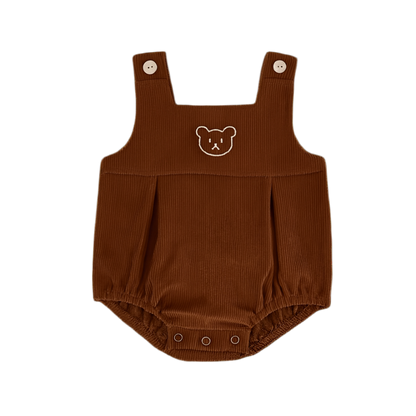 Cuddly Bear Baby Romper - Brown