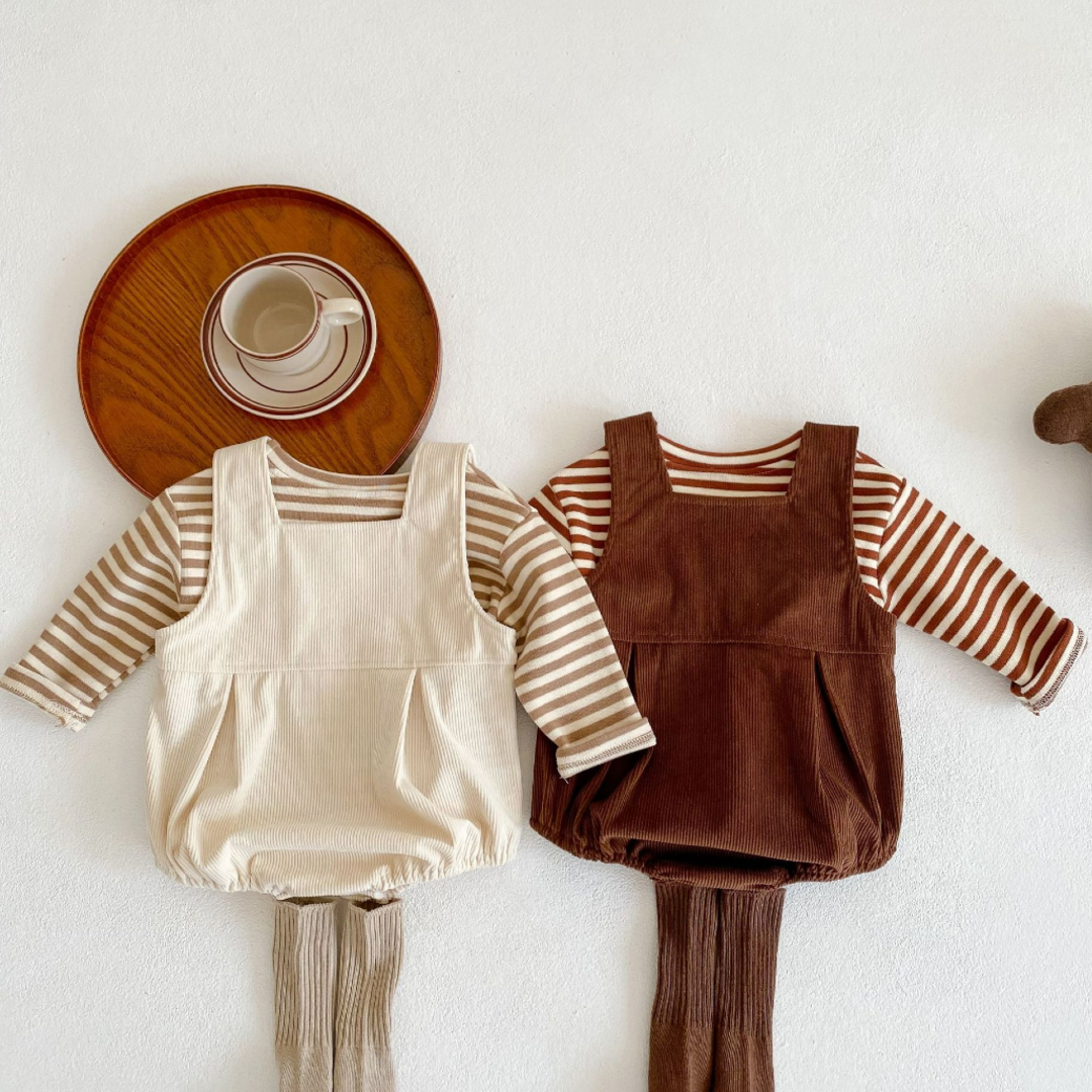 Cuddly Bear Baby Romper - Beige