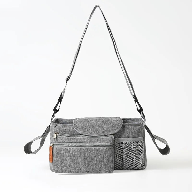 Baby Pram Caddy - Grey Nursery Bag