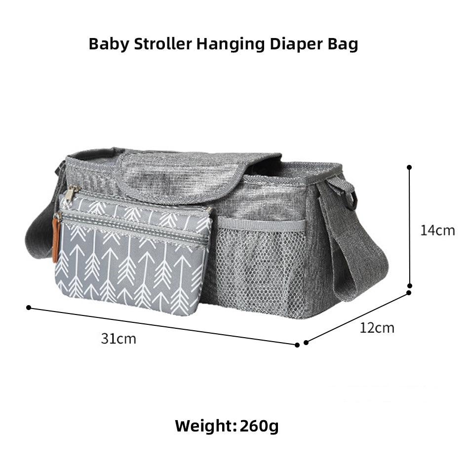 Baby Pram Caddy - Black Nursery Bag