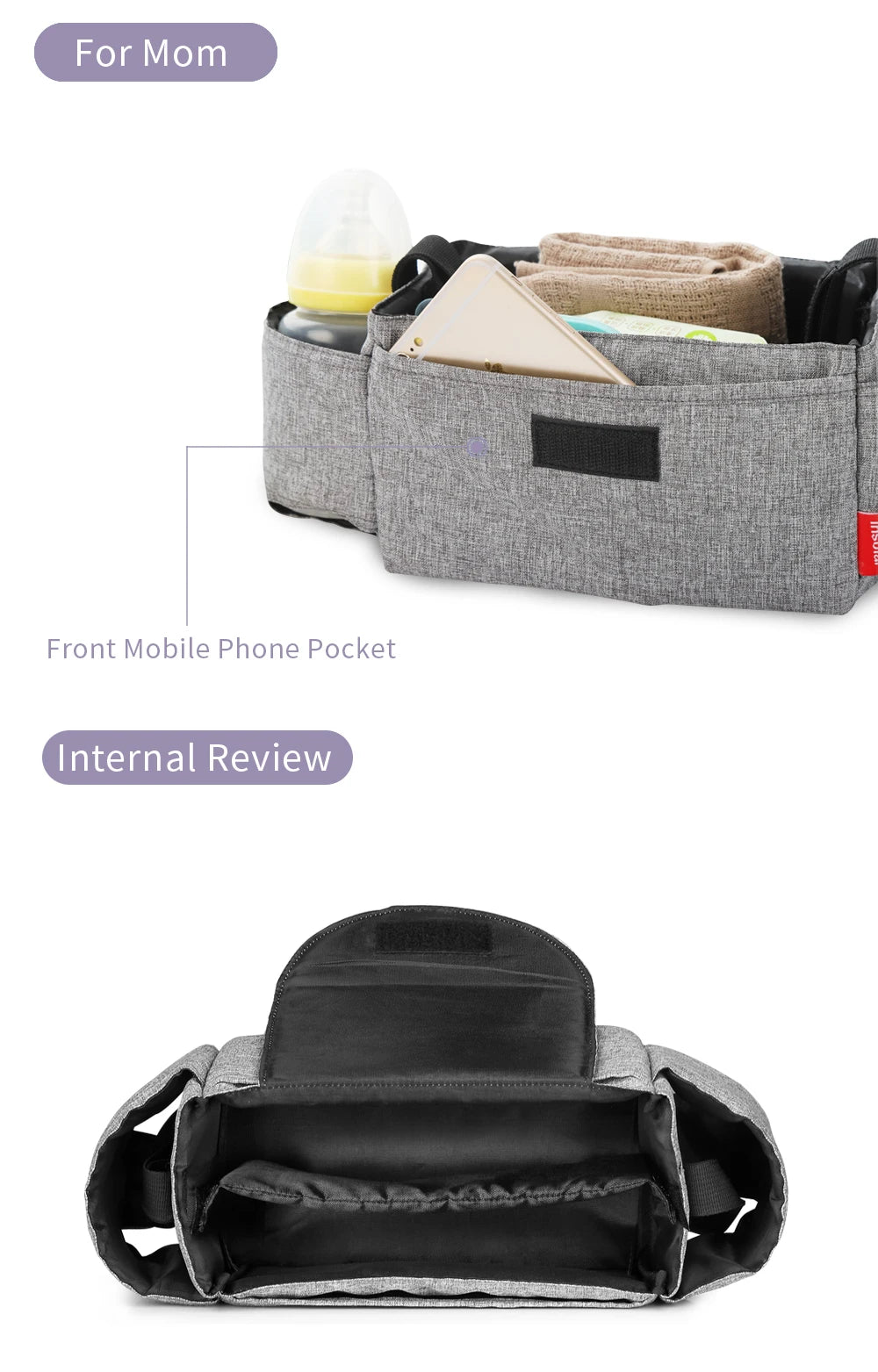 Baby Stroller Bags - Grey/Blue