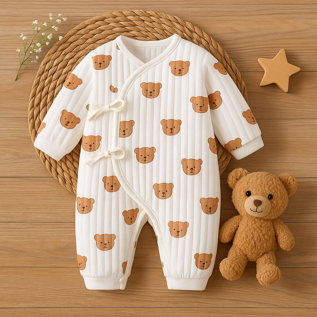 Baby Romper with Baby Print - Bear