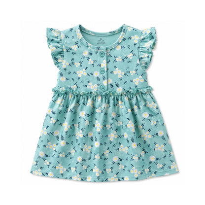 Little Daisy Baby Cotton Dress – Mint Aqua