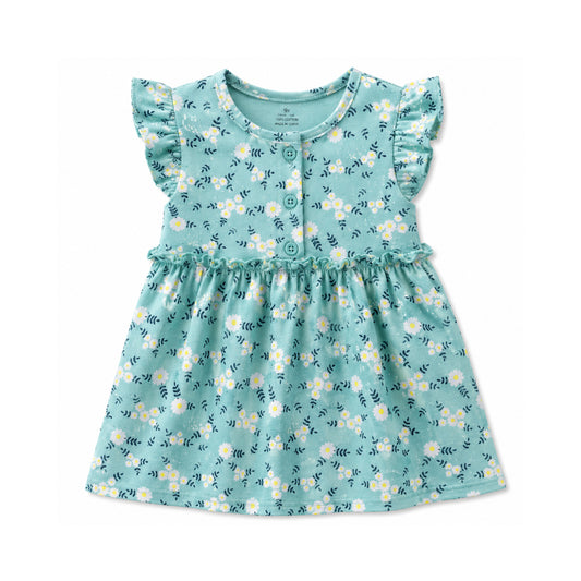 Little Daisy Baby Cotton Dress – Mint Aqua