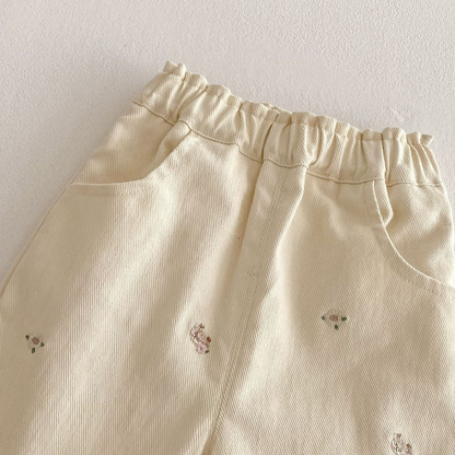 Little Blossom Flare Pants - Cream