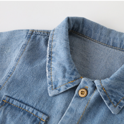 Little Giraffe Denim Jumpsuit - Blue