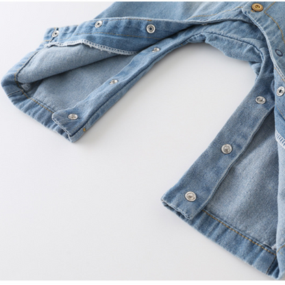 Little Giraffe Denim Jumpsuit - Blue