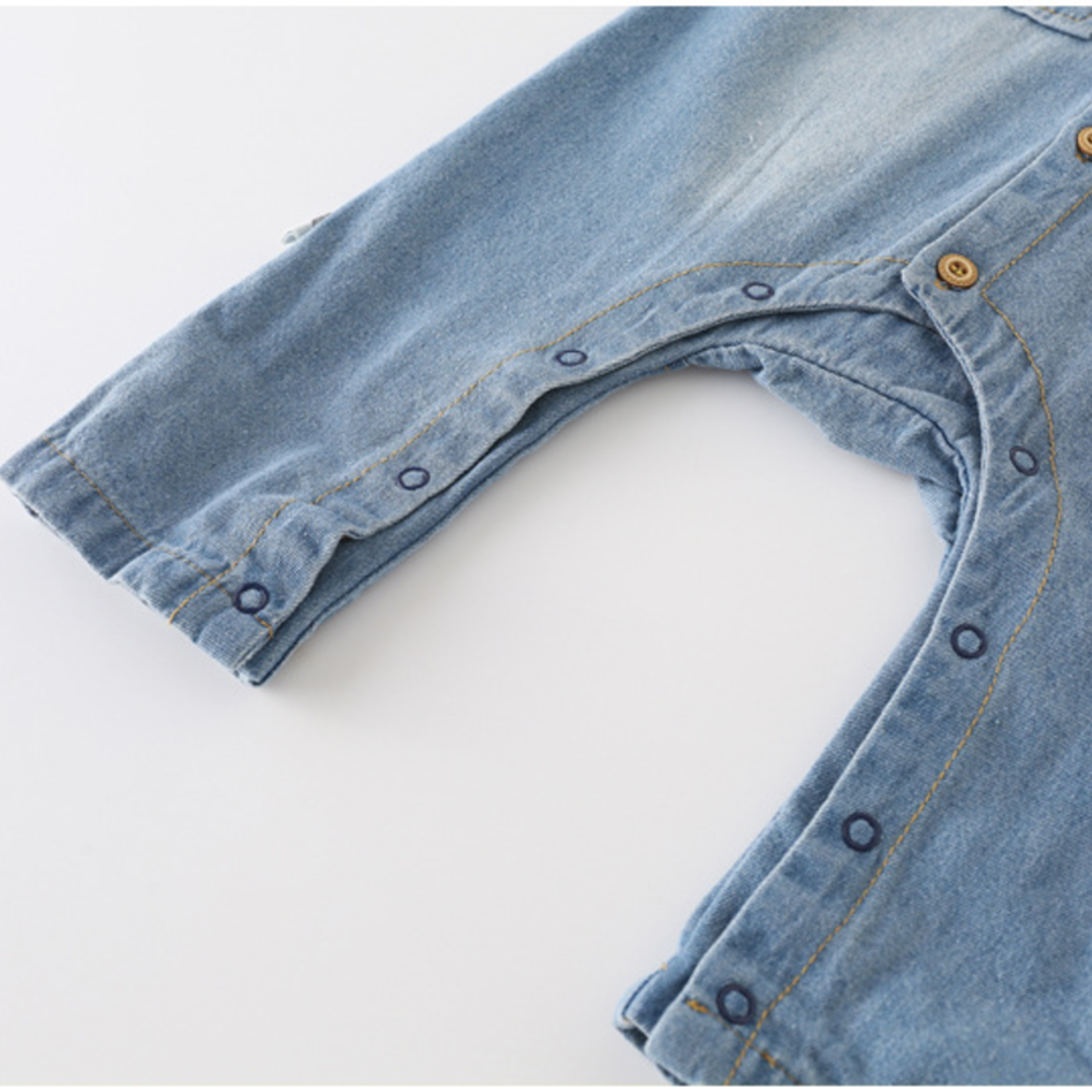 Little Giraffe Denim Jumpsuit - Blue