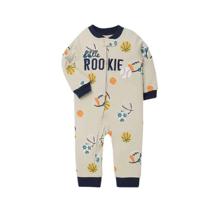 Little Rookie Sports Baby Zip Romper – Oatmeal