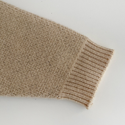 Little Lion Knit Sweater - Almond Beige
