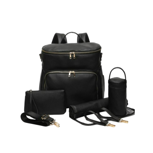 Chic Diaper Mum Backpack – Black