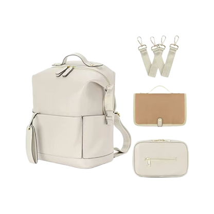 Diaper Bag & Backpack Set – White Lux