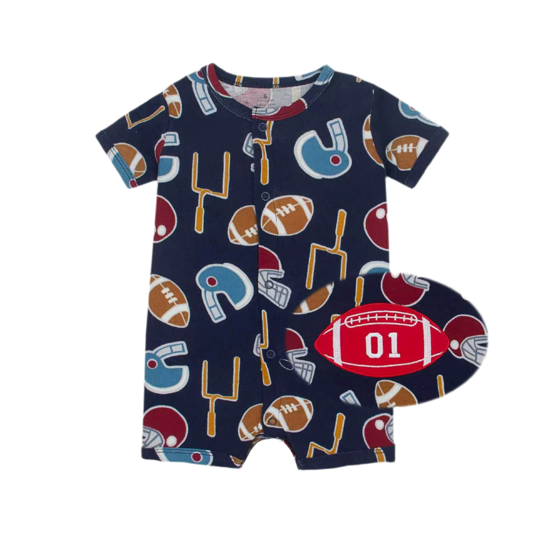 All-Star Sports Romper Navy Multi | Baby Romper | Lullaby Threads