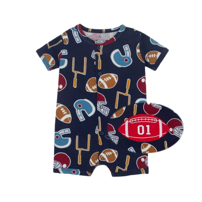 All-Star Sports Romper Navy Multi | Baby Romper | Lullaby Threads