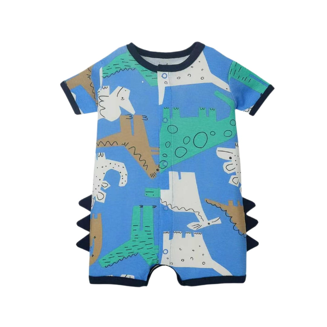 Dino Adventure Romper – Blue Dino Multi