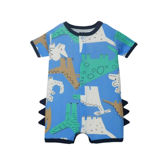 Dino Adventure Romper – Blue Dino Multi