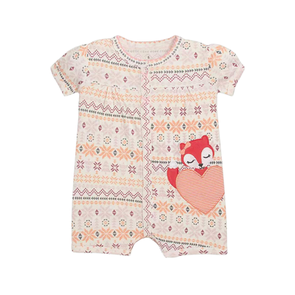 Little Fox Love Romper – Peach
