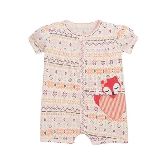 Little Fox Love Romper – Peach