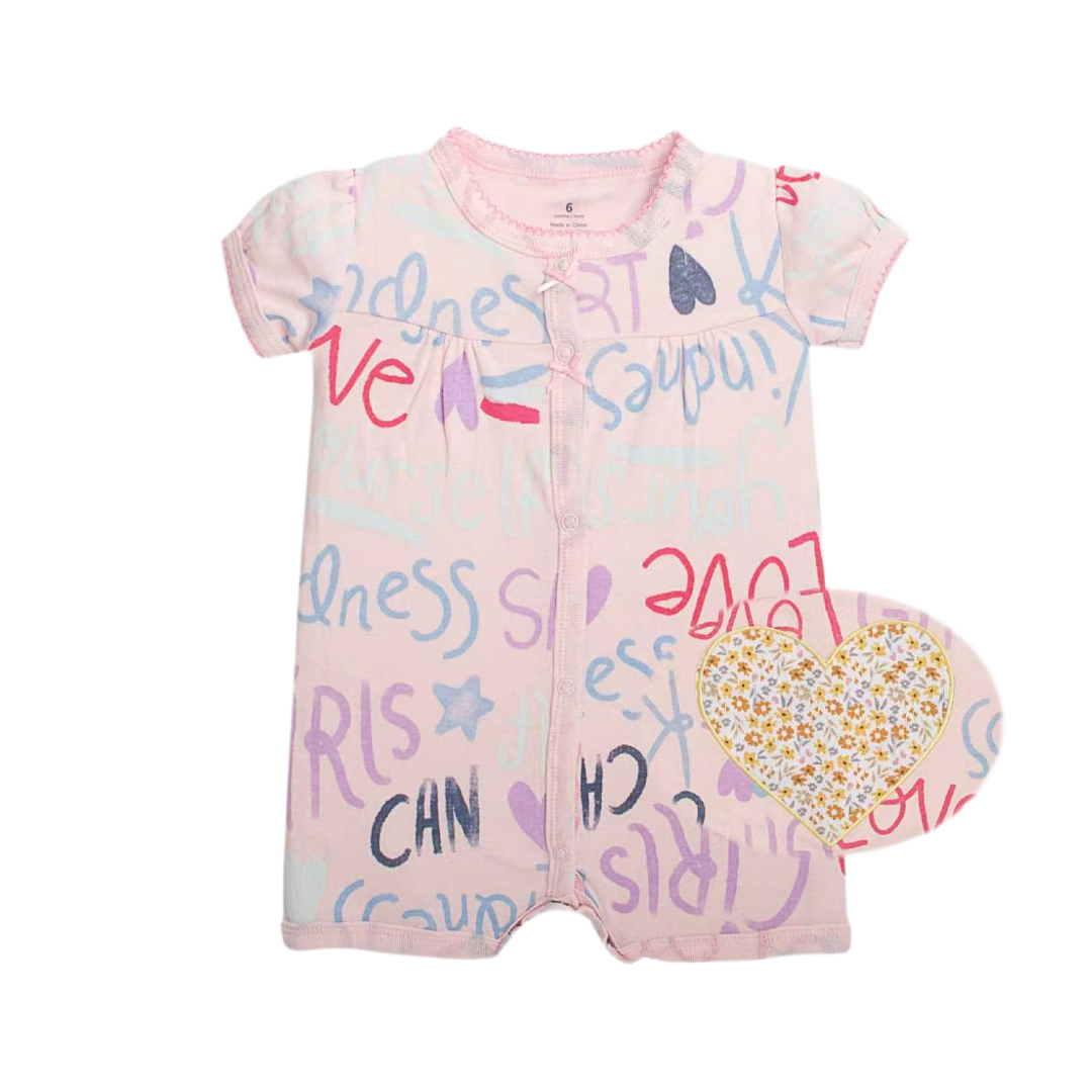 Little Love Scribble Romper - Blush Pink