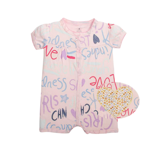 Little Love Scribble Romper - Blush Pink