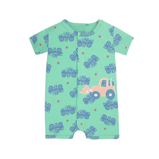 Little Builder Romper – Mint Green