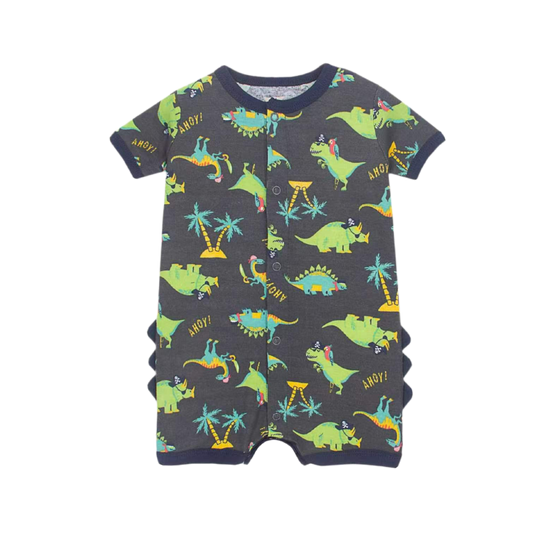 Pirate Dino Romper – Charcoal