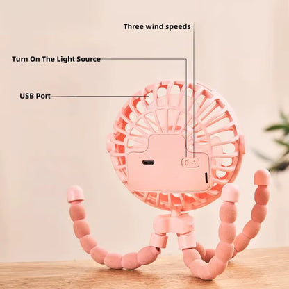 Baby Stroller Mini Fan - Pink