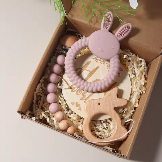 Lullaby Threads: Bunny Teether Box - Pink