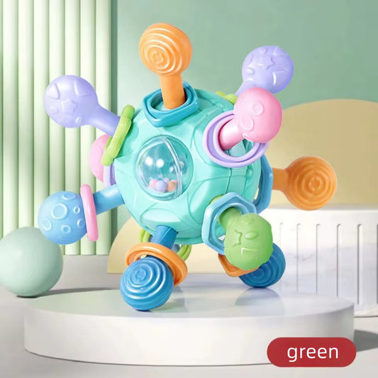 Baby Manhattan Grasping Ball - 3-in-1 Teether, Rattle, and Soft Rubber