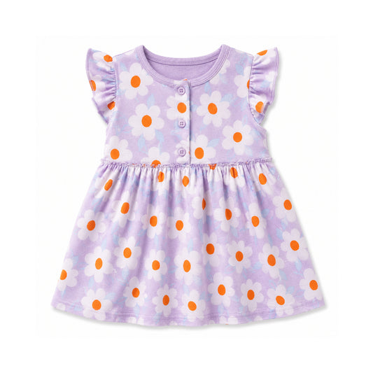 Sunny Daisy Baby Cotton Dress – Lilac