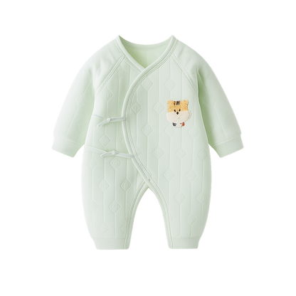 Tiger Embroidery Romper - Green