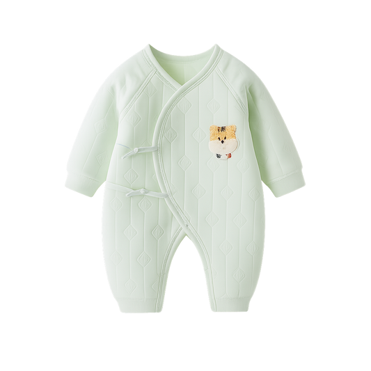 Tiger Embroidery Romper - Green