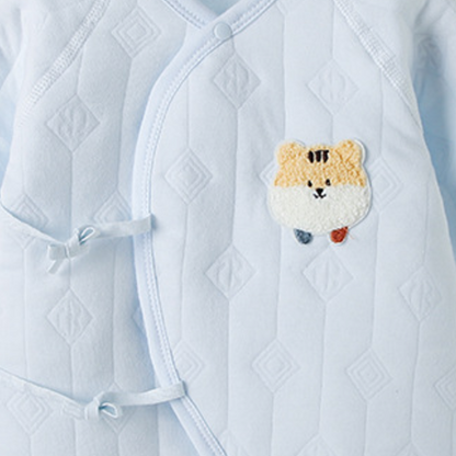 Tiger Embroidery Romper - Blue